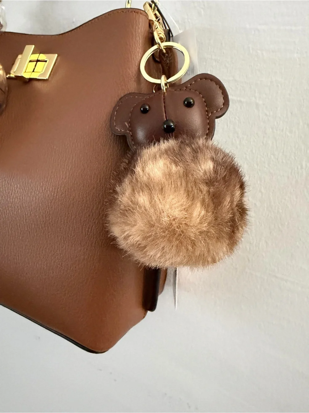BCBGeneration Triple Entry Turnlock Bucket Bag brown